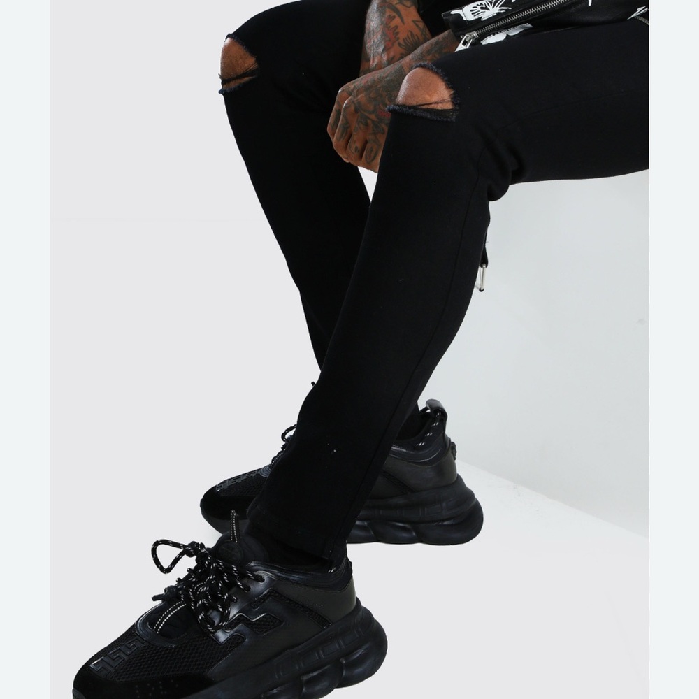 Versace Black Sneakers with White Accents